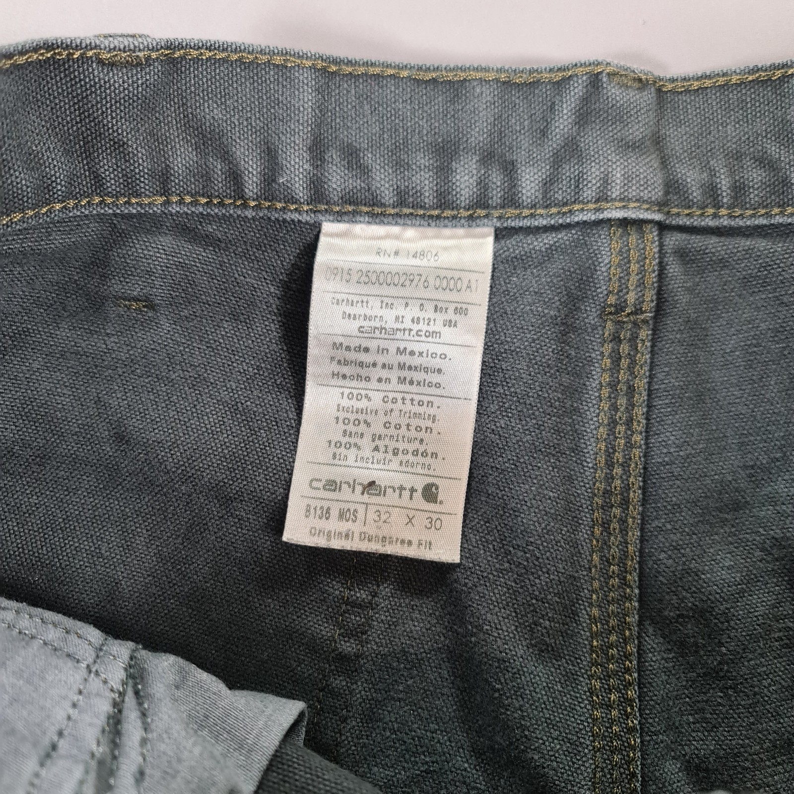 Carhartt Mens Jeans Grey W32 L30 Double Knee Duck Canvas B136 Baggy Trousers thumbnail 7