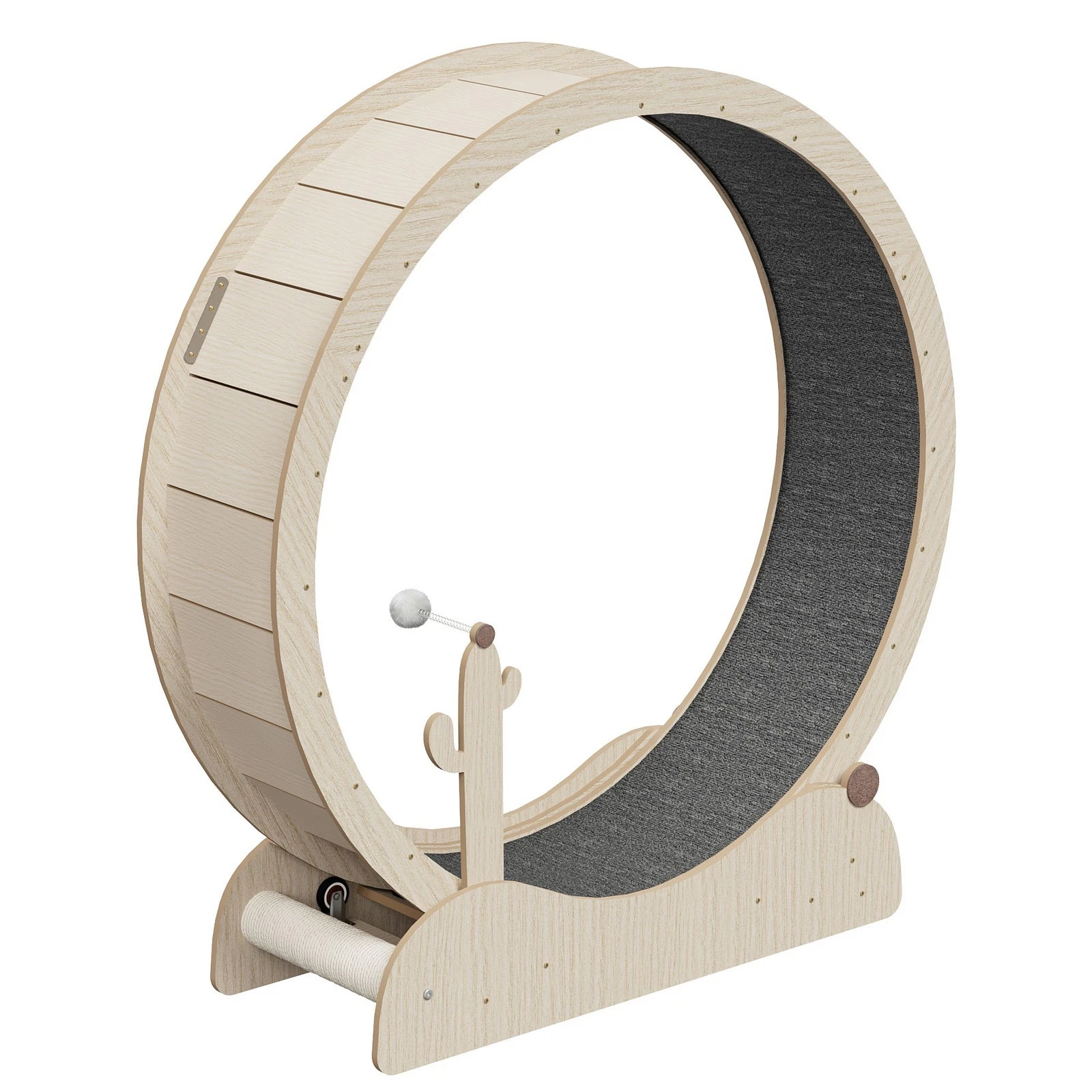 Cat Exercise Wheel for Indoor Cats 43" Cat Running Wheel with Carpeted Runway