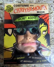 1950s 1960s Ben Cooper Halloween Secret Agent Spy Costume + Box Chattermouth