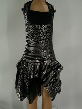 Dance Costume Large Child Black Curtain Call E1453 Jazz Metallic Biketard