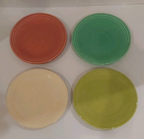 Vintage Fiesta Ware Dishes Multicolored Saucers Set Of 4