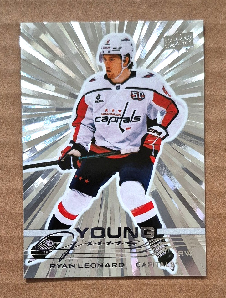 2025-26 Upper Deck Series 1 Young Guns Ryan Leonard YG RC #238 Outburst Capitals