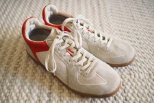 Rothy’s The RS01 Cream & Orange Low-Top Sneaker Lace-Up Shoes Mens 10