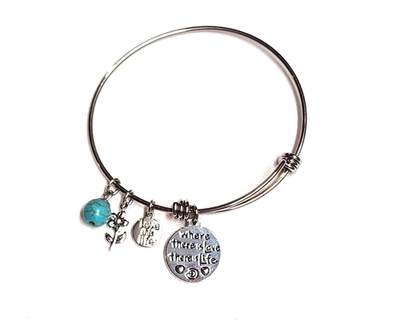 Love This Life Bracelet Family Silver Stainless Steel Bangle Where