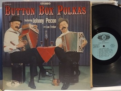 JOHNNY PECON-LOU TREBAR Button Box Polkas SCARCE 1972 DELTA LP Slovenian Polka