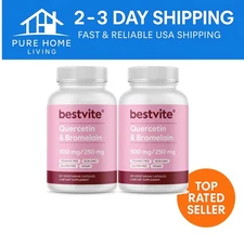 Citrus-Flavored Quercetin with Bromelain 240 Veg Capsules - Antioxidant Power