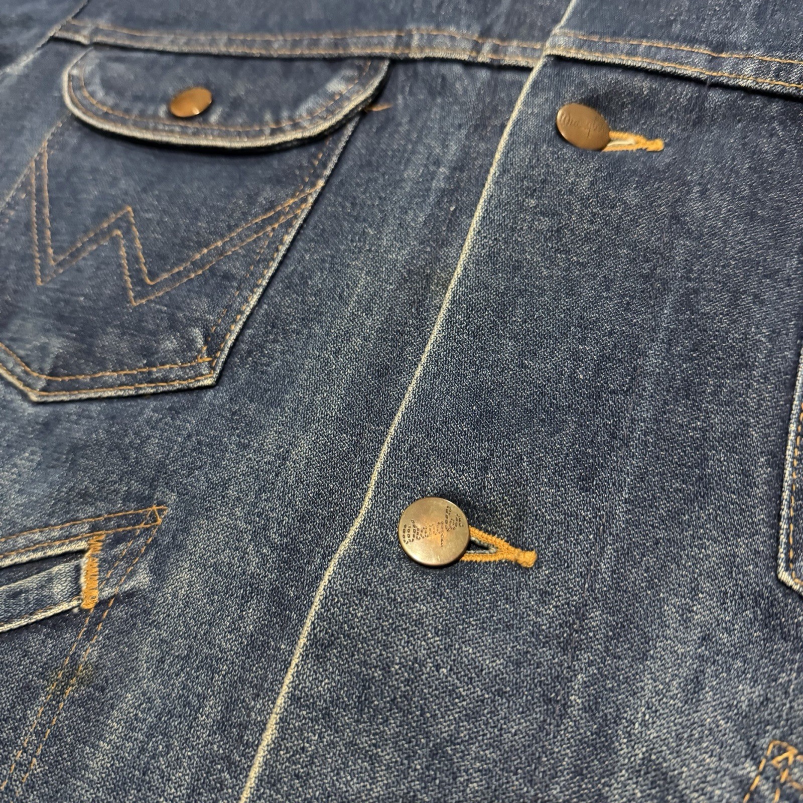 Vintage Wrangler No Fault Denim Jacket 74126NV Made in USA Size 46 Trucker 70’s thumbnail 5