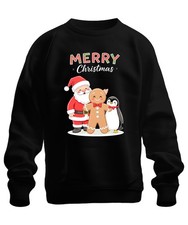 Merry Christmas Weihnachtsmann Lebkuchenmann Pinguin Weihnachten Unisex Sweatshi