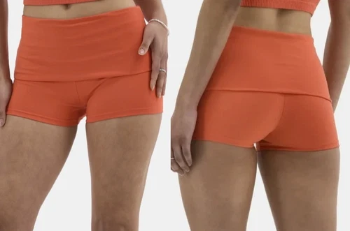 No Boundaries SIZE S-4-6 Foldover Shorts, 2.25” Inseam, Women's ORANGE - Picture 8 of 20