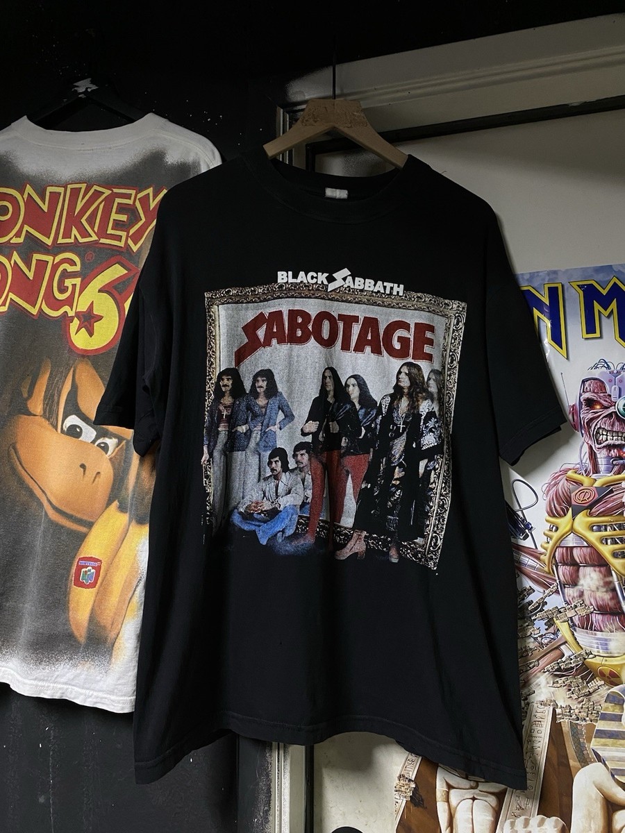 ミュージシャン 90s Ozzy Osbourne vintage black sabbath Vintage 90s Ozzy Osbourne Bloody Black Sabbath 3/4 Sleeve