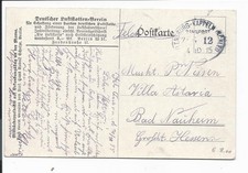 Bahnpost Flensburg - Kappeln (Schlei)  Zug 12 auf AK Doppeldecker von 1915