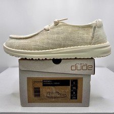 Hey Dude Wendy 121419102 Womens 5 Comfort Shoes Sparkling Gold Slip On Loafer