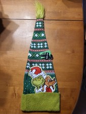 The Grinch  Max Fair Isle Christmas Santa Hat Green Pom Embroidered