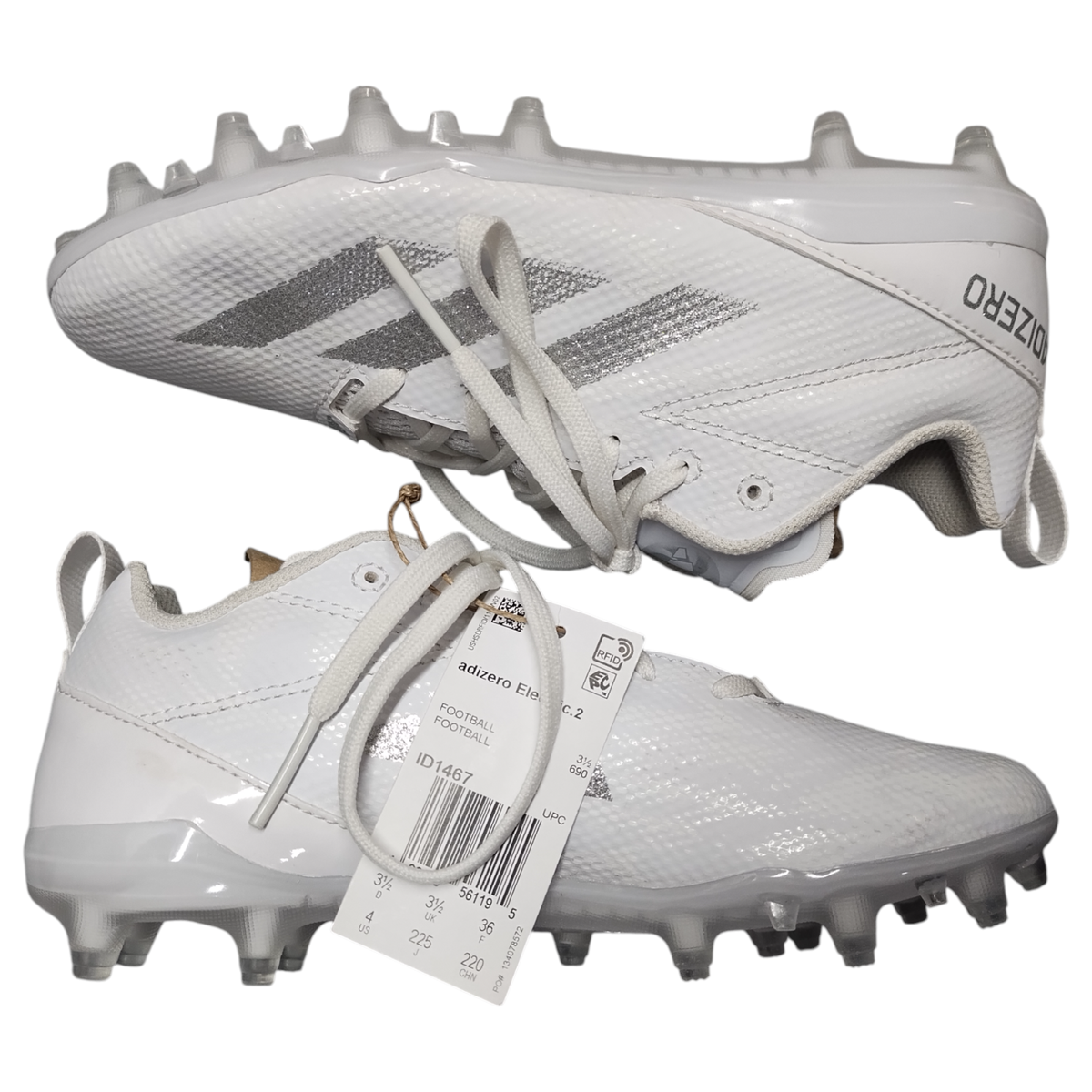 Adidas Adizero Electric.2 Football Cleats Youth US Size 4 White