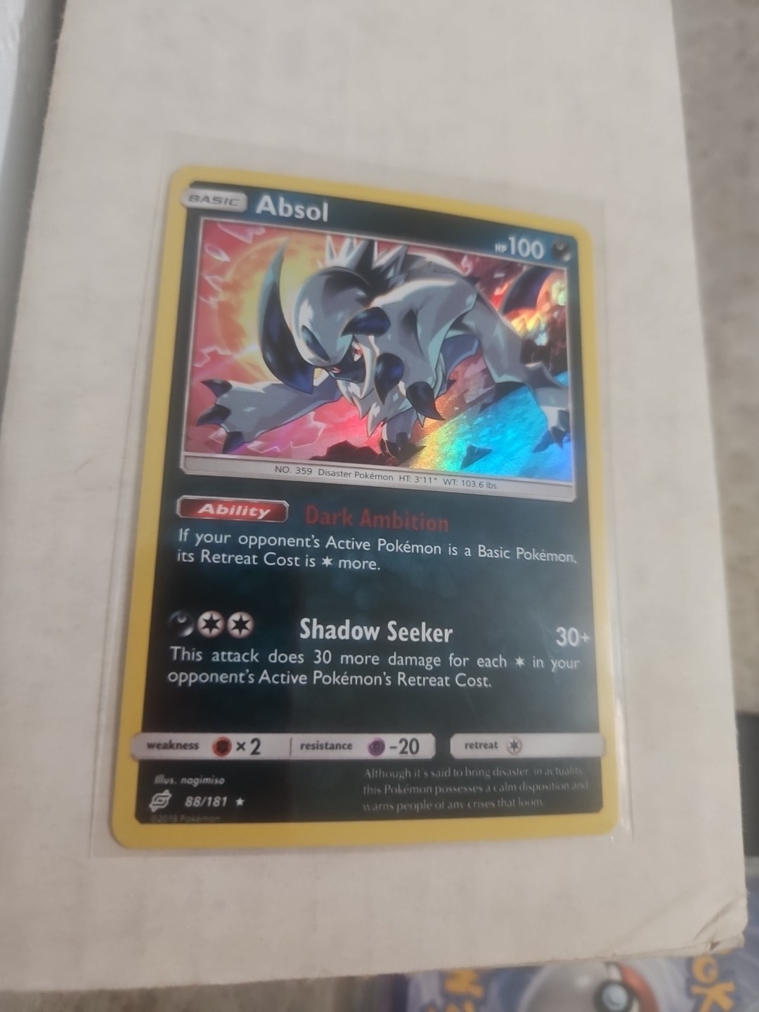 Pokémon TCG Absol Sun & Moon - Team Up 88/181 Holo Holo Rare