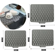 Silicone Sink Drying Mat Heat Resistant Kitchen Rectangle Non Slip Dish Drainer