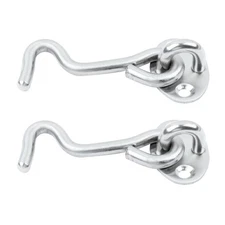 2.8 Inch Door Window Stainless Steel Shed Gate Latch Lock Catch Cabin Hook 2pcs