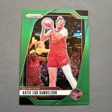 Katie Lou Samuelson 2024 Panini Prizm WNBA Green Prizm Card -#128 Indiana Fever