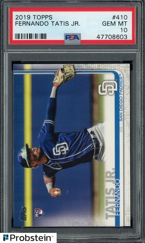 2019 Topps #410 Fernando Tatis Jr San Diego Padres RC Rookie PSA 10 GEM MINT