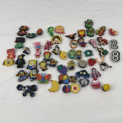 50+ Croc Charms Lot Jibbitz Shoe Charms Cartoon SpongeBob Mario Marvel