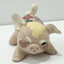 Vintage 1950's Kay Finch, California Pottery, Winking Pig, Mid Century Kitsch