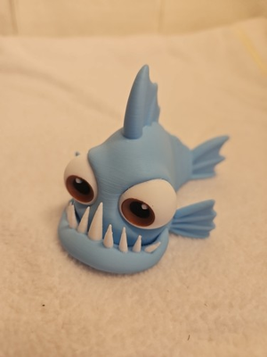 #ad #ad 4.5quot; Flexible Humorous Blue Piranha Fish Figure Big Eyes Giant Teeth $12.95