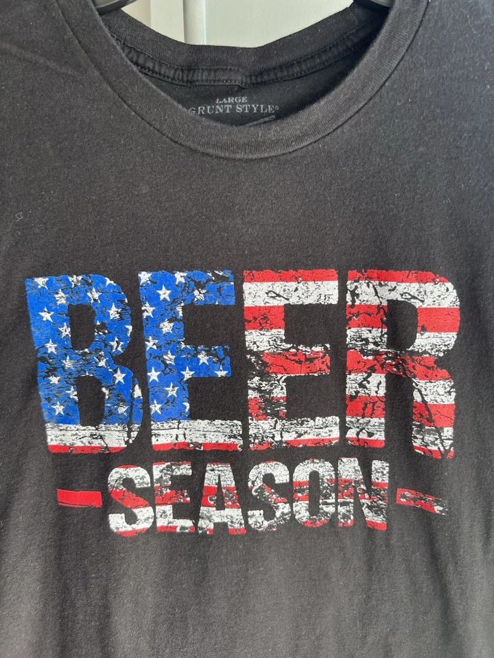 Camiseta Gráfica Estilo Grunt Para Hombre Grande Negra TEMPORADA DE CERVEZA Roja Blanca Azul Foto 2 de 4