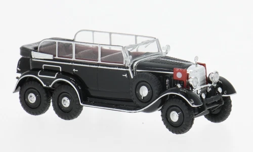 MODELLINO AUTO STATICO BREKINA MERCEDES G4 CONVERTIBLE 1938 NERO SCALA 1:87 - Immagine 4 di 4