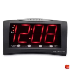 Westclox Triad 1.8" LED Alarm Clock with Battery Backup