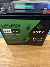 LiFePO4 Lithium Iron Phosphate Deep Cycle Model YD1225 320wh 12.8 Volt 25 Ah NEW