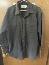 Vintage Niver Mesquite Western Wear Black Pearl Snap Button Down Dress Shirt L