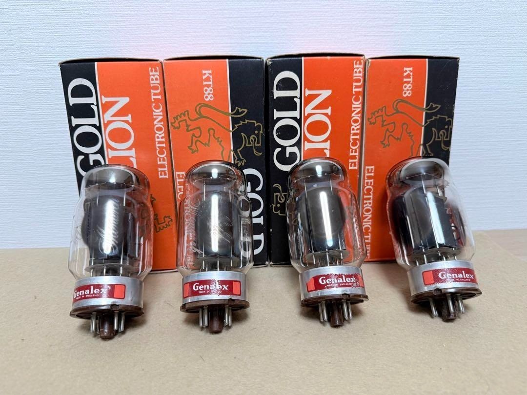 Genalex KT88 Gold Lion Vacuum Tube Quad Set Red Label 1960s Very Rare from Japan