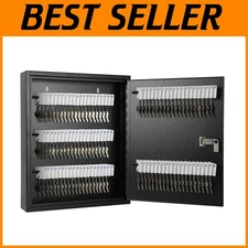 Combination Lock Key Cabinet, 100 Keys, Black