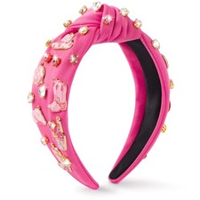 Western Jeweled Knotted Headband - Cowgirl Boots Hat Rhinestone Crystal Embel...