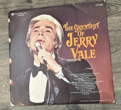 Jerry Vale The Greatest of Jerry Vale LP Columbia 1974 Telehouse Presents 12 