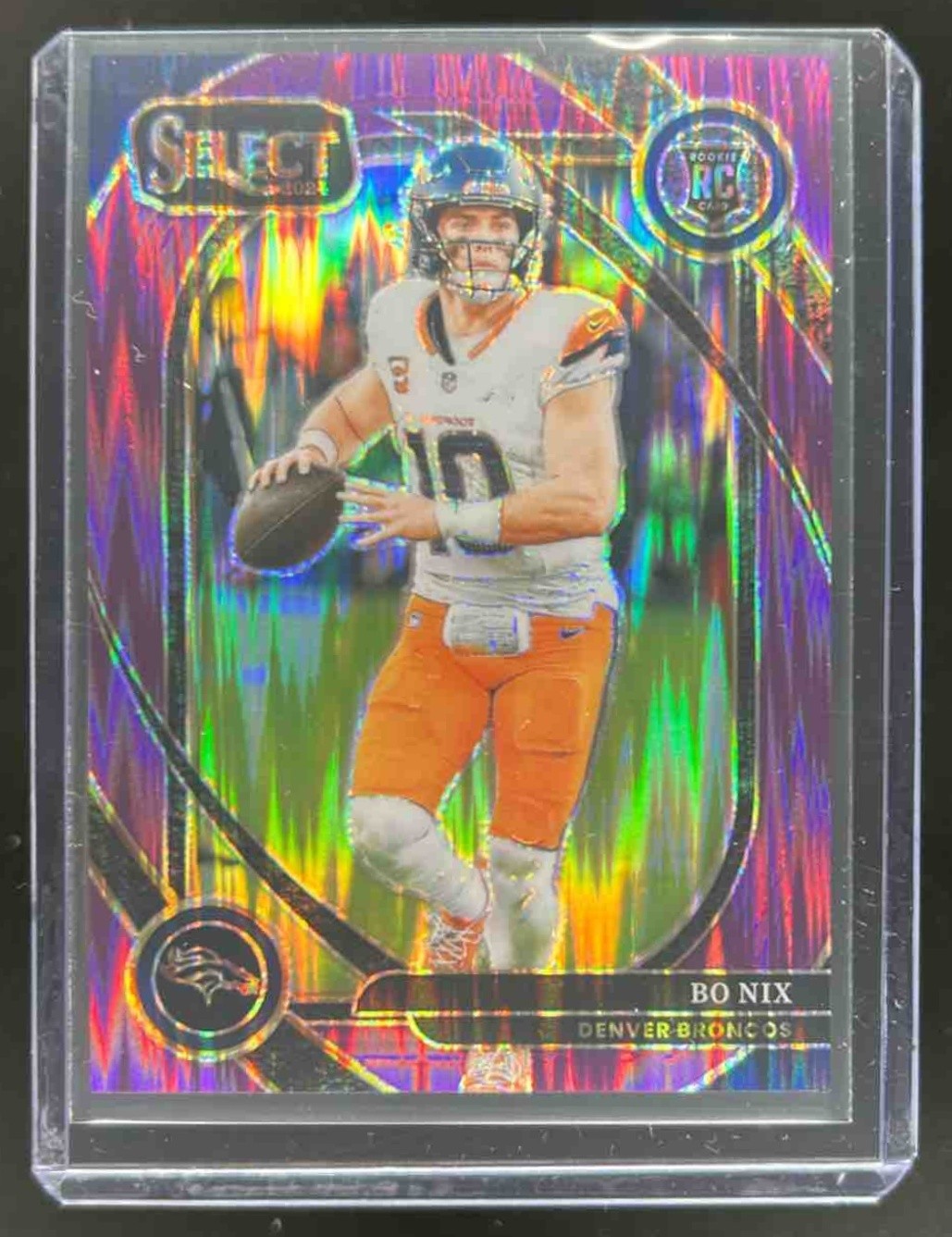 2024 Select Bo Nix Club RC Purple Prizm Shock #105/360 Broncos