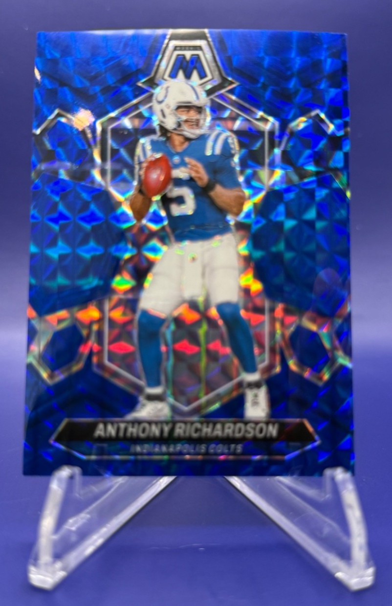 2024 Panini Mosaic Anthony Richardson Blue Prizm 74/99 #92 Indianapolis Colts