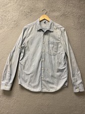 The Gap Blue Denim Jean Button Down Shirt Sz M Washed Off / 140-7