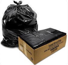 200 Large Black Bin Bags Heavy Duty for Household Garbage1 8x29x39cm