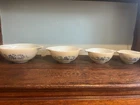Set of 4 Vintage Pyrex Homestead Cinderella Nesting Mixing Bowls 441-444 Tan