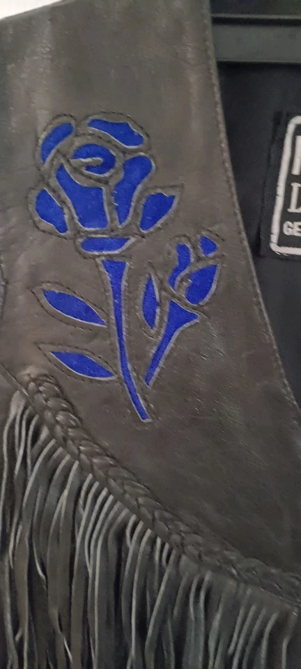 Chaleco de Colección Cuero Genuino Hudson Cuero Flecos Rosa Para Mujer M Motociclista Foto 3 de 4