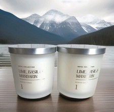 2 x Aldi Hotel Collection No 1 Candles Lime, Basil & Mandarin New 335g (2 wick)