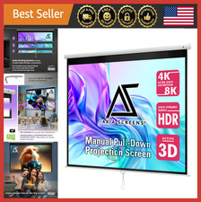 100" Pull Down Projector Screen 4:3/16:9/16:10 8K 4K HD 3D Home Theater Wall/Cei