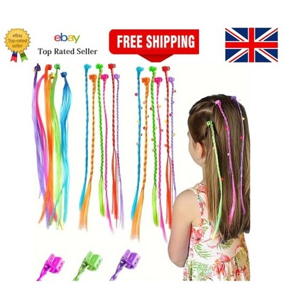 18 Stück für Kinder Bunte Haarverlängerungen mit Haarnadeln, Haarstyling gem...