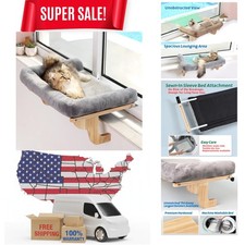 Cat Perch for Window Sill with Bolster - Orthopedic Hammock Design with Hard...