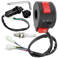 Left Starter Kill Light Switch Ignition Key Switch Spark Plug For 50cc 70cc 90cc