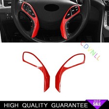 Cubierta decorativa volante para Hyundai Elantra 2011-2016 rojo fibra de carbono