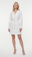 Sandro Kleid Weiß Gesmokt Gr. 36 FR Damen Kurz SFPRO02388