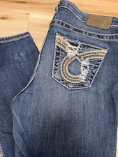 Big Star Maddie Skinny Jeans Womens 28R Dark Wash Blue Embroidered Pockets Denim