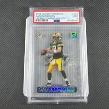 2022 Clearly Donruss Aaron Rodgers #CC5 Clearly Champions Holo Platinum 1/1 PSA9